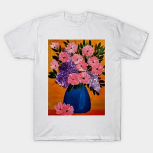 abstract flowers in a blue vase T-Shirt